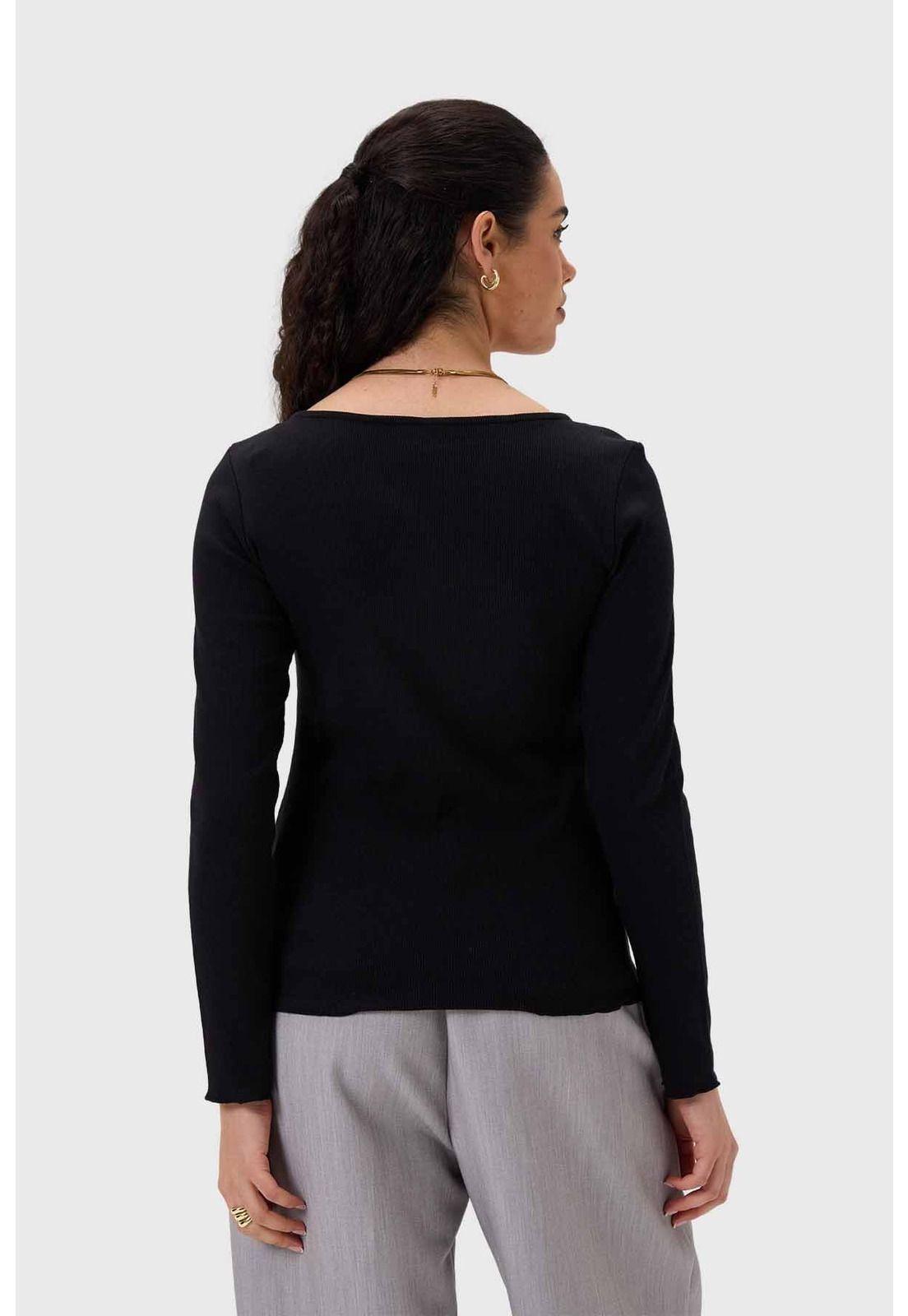 Polera Mujer Rib Negro - VII-2