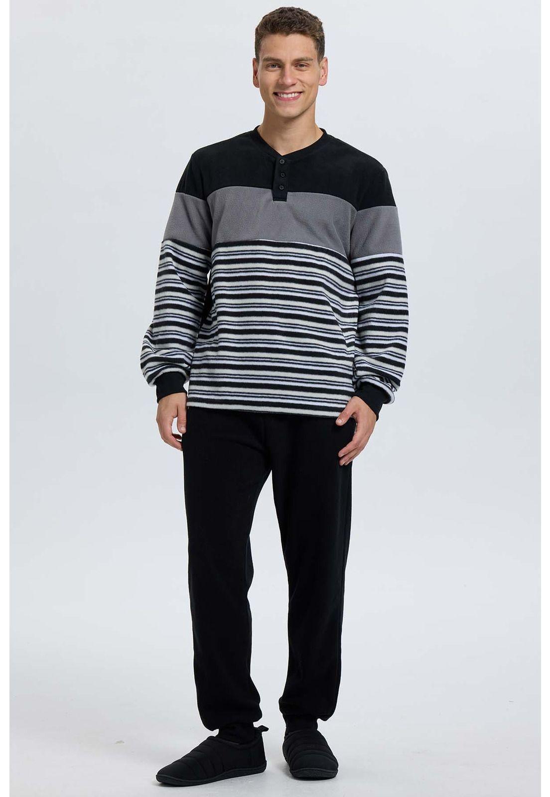 Pijama Hombre Cr Polar Negro-0
