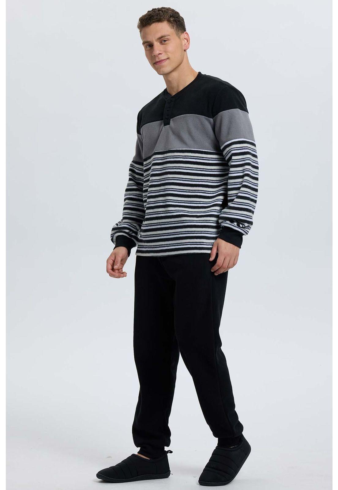 Pijama Hombre Cr Polar Negro-1