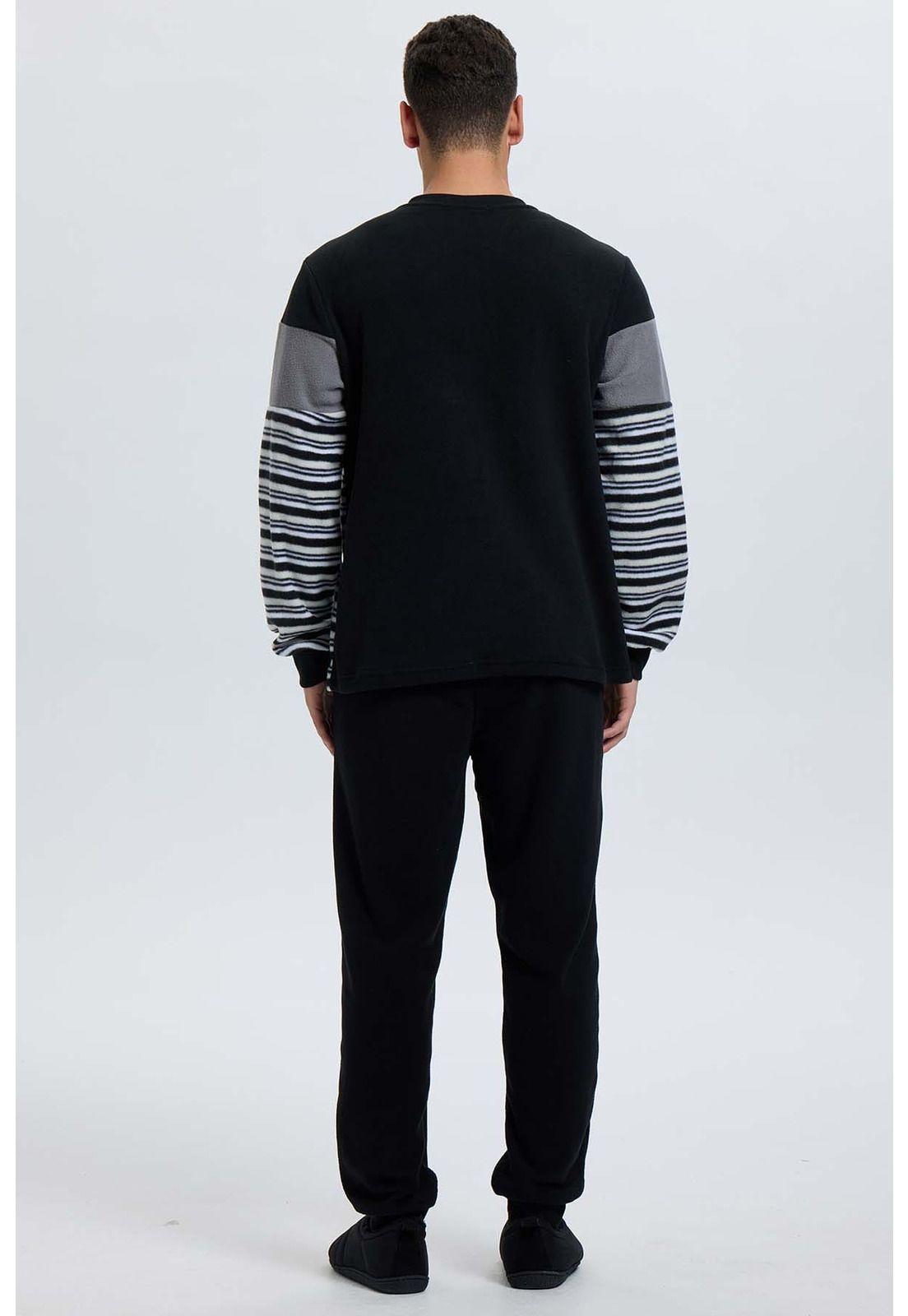 Pijama Hombre Cr Polar Negro-2