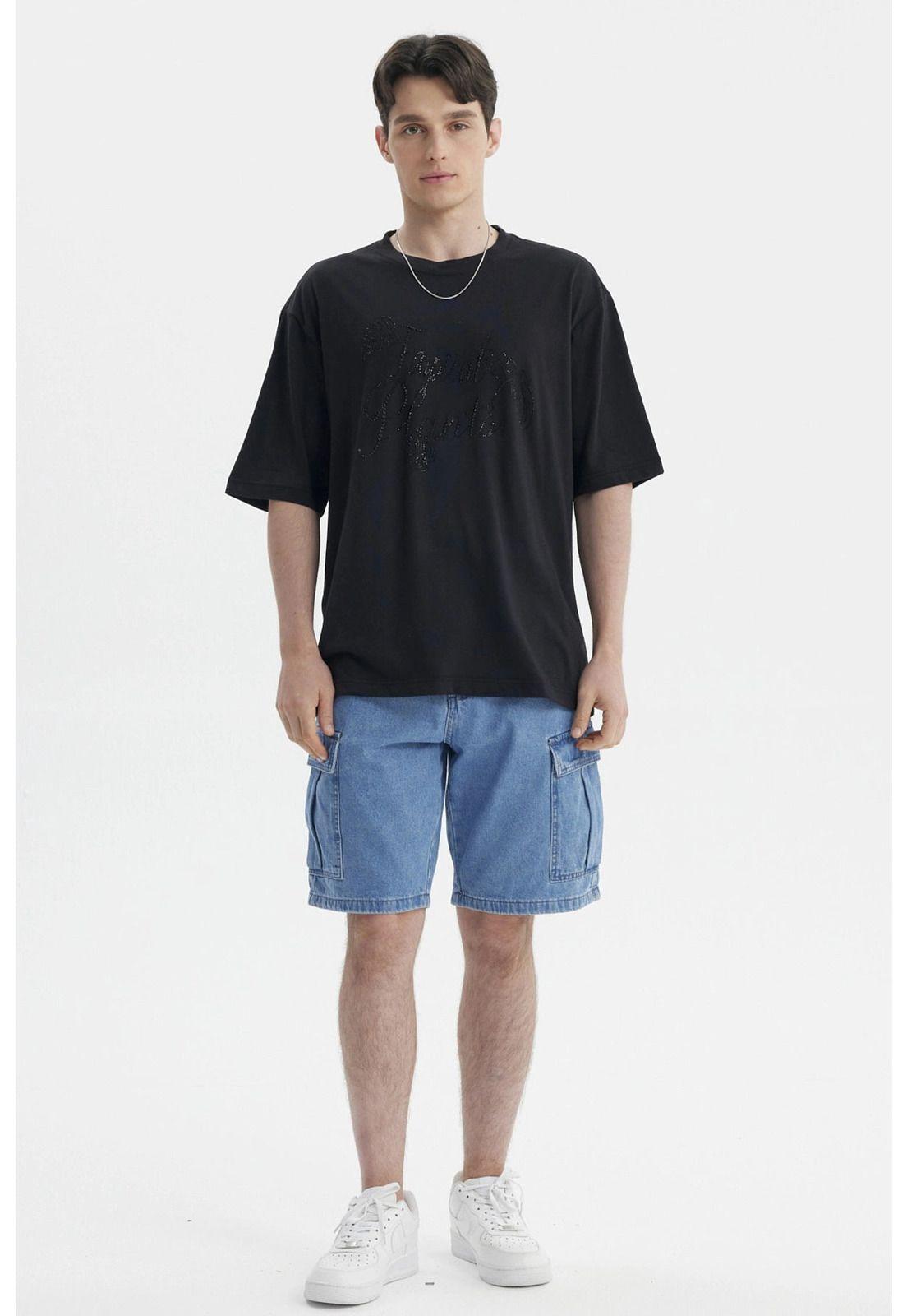 Polera Hombre Estampado Negro - V-3