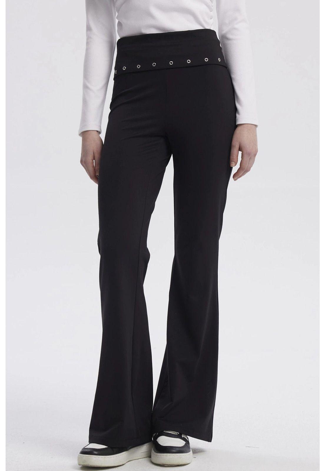 Pantalón Mujer Flare Negro - lV-0