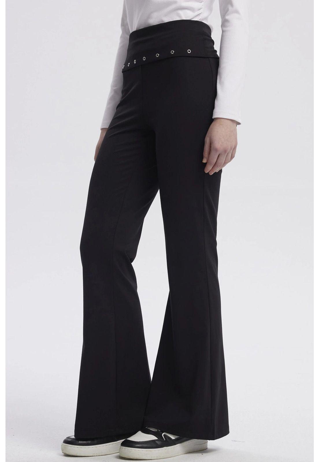 Pantalón Mujer Flare Negro - lV-1