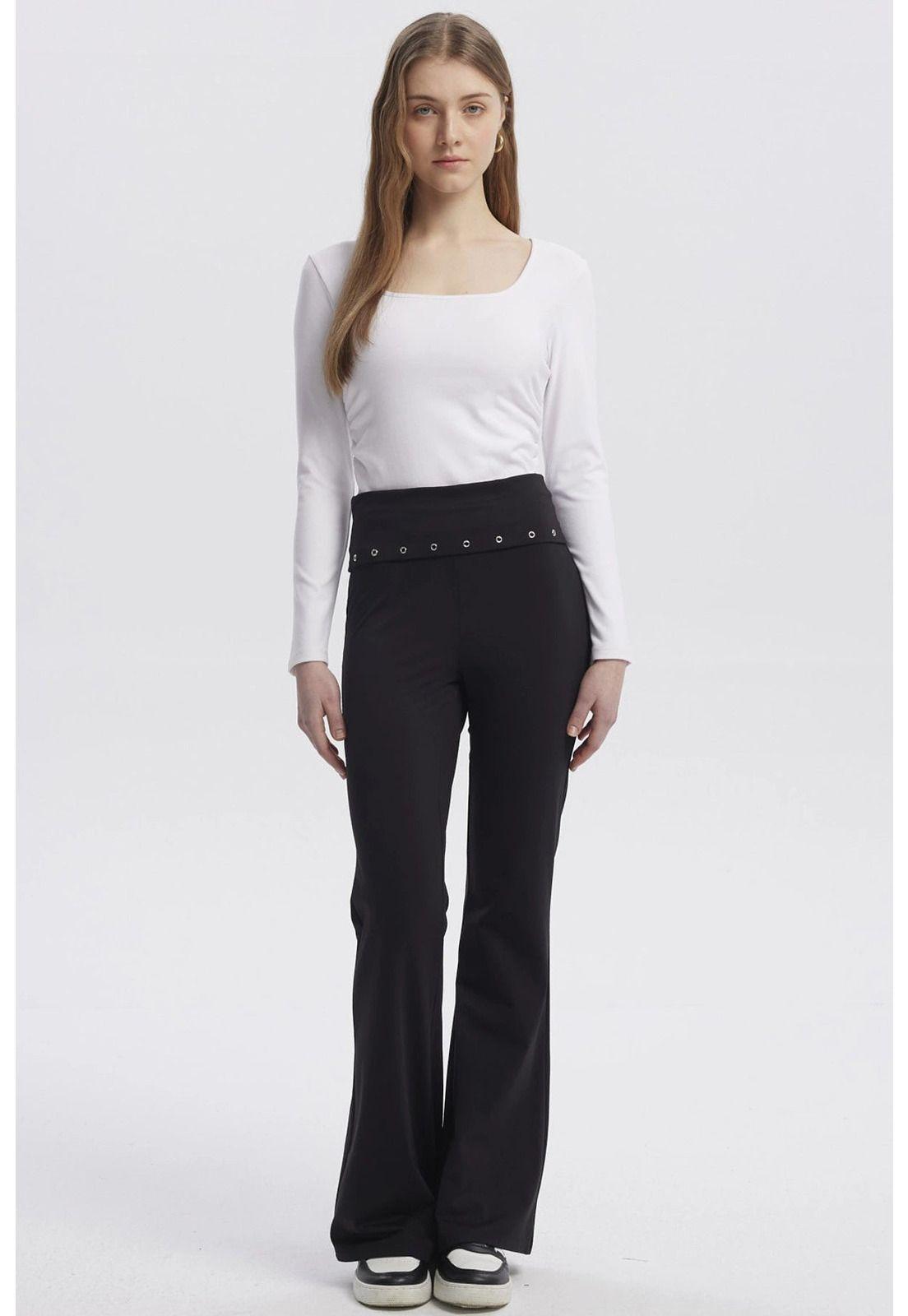 Pantalón Mujer Flare Negro - lV-3