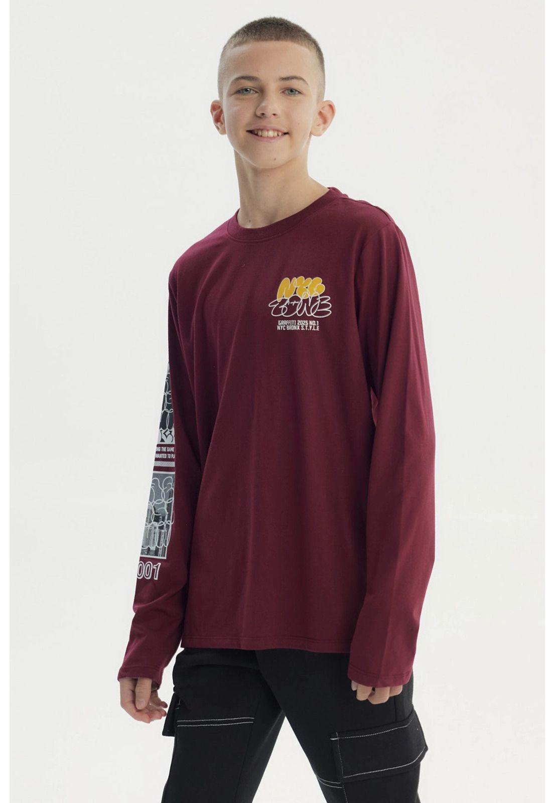 Polera Niño Slim Burdeo-1