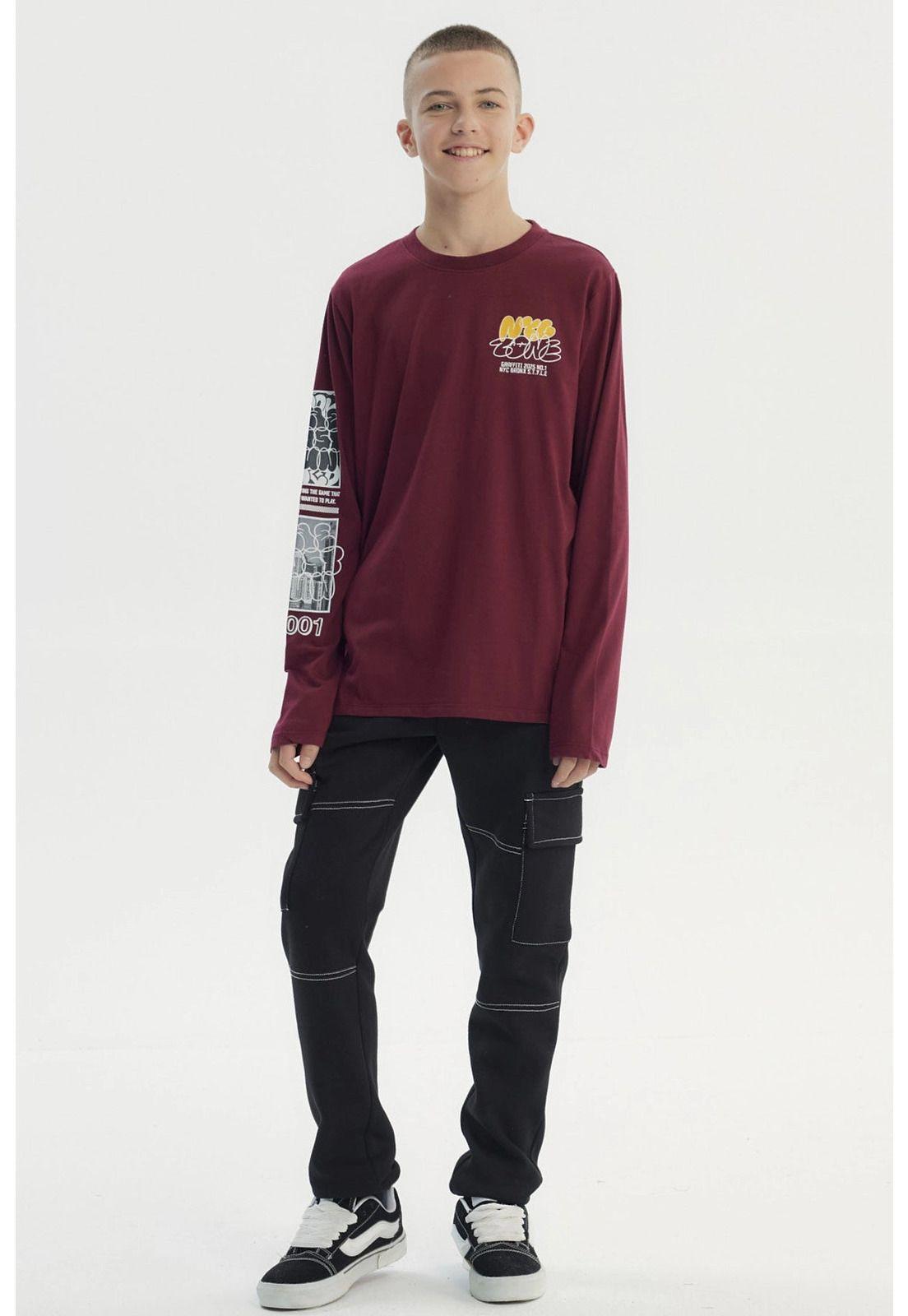 Polera Niño Slim Burdeo-3
