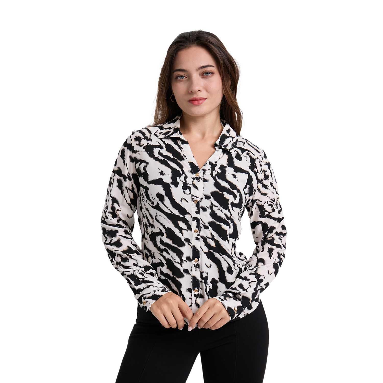 Blusa Mujer Abotonada Arena-0