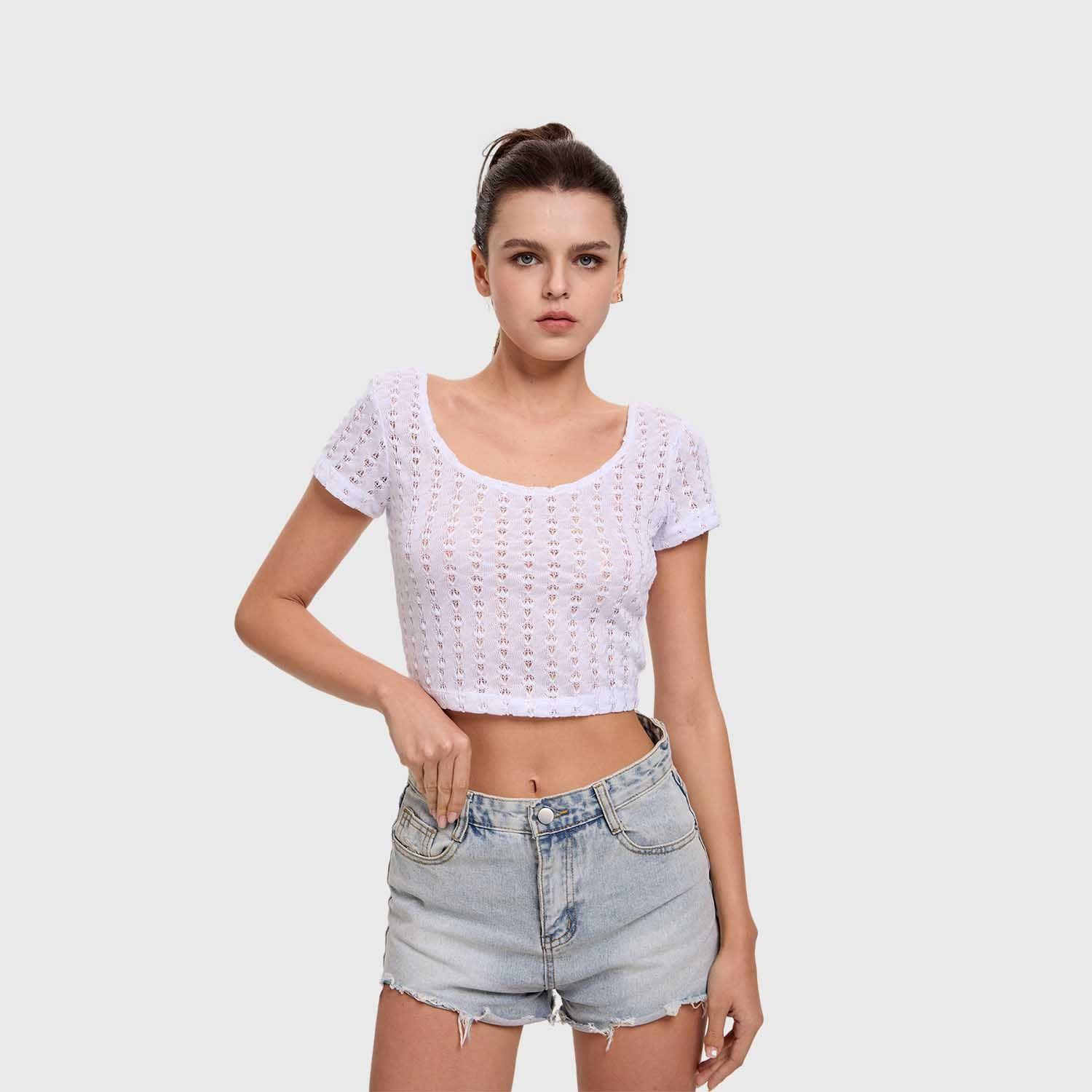 Polera Mujer Textura Blanco Fashion's Park-1