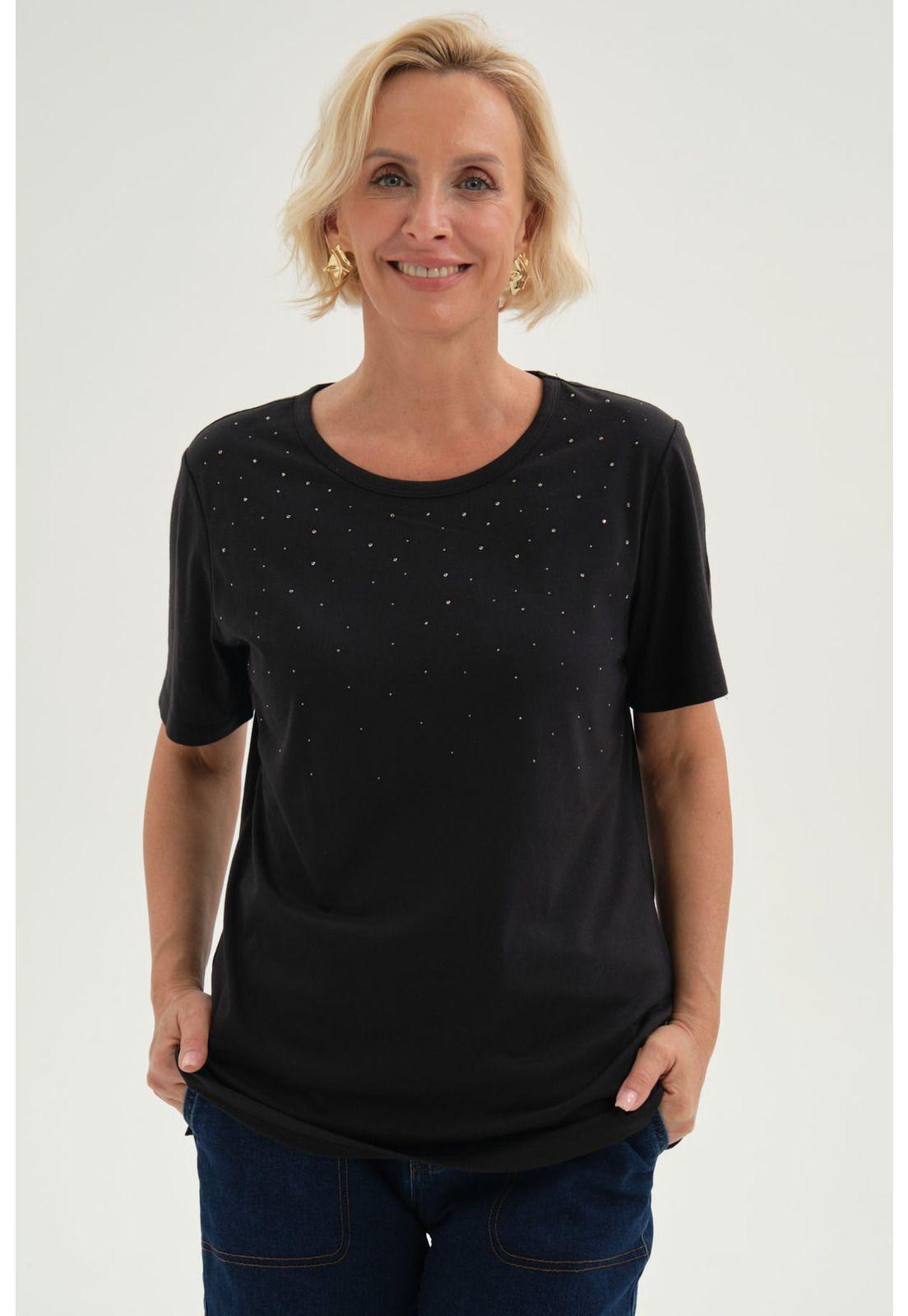 Polera Mujer Con Tachas Negro-0