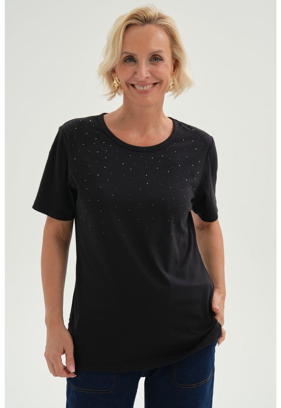 Polera Mujer Con Tachas Negro-1