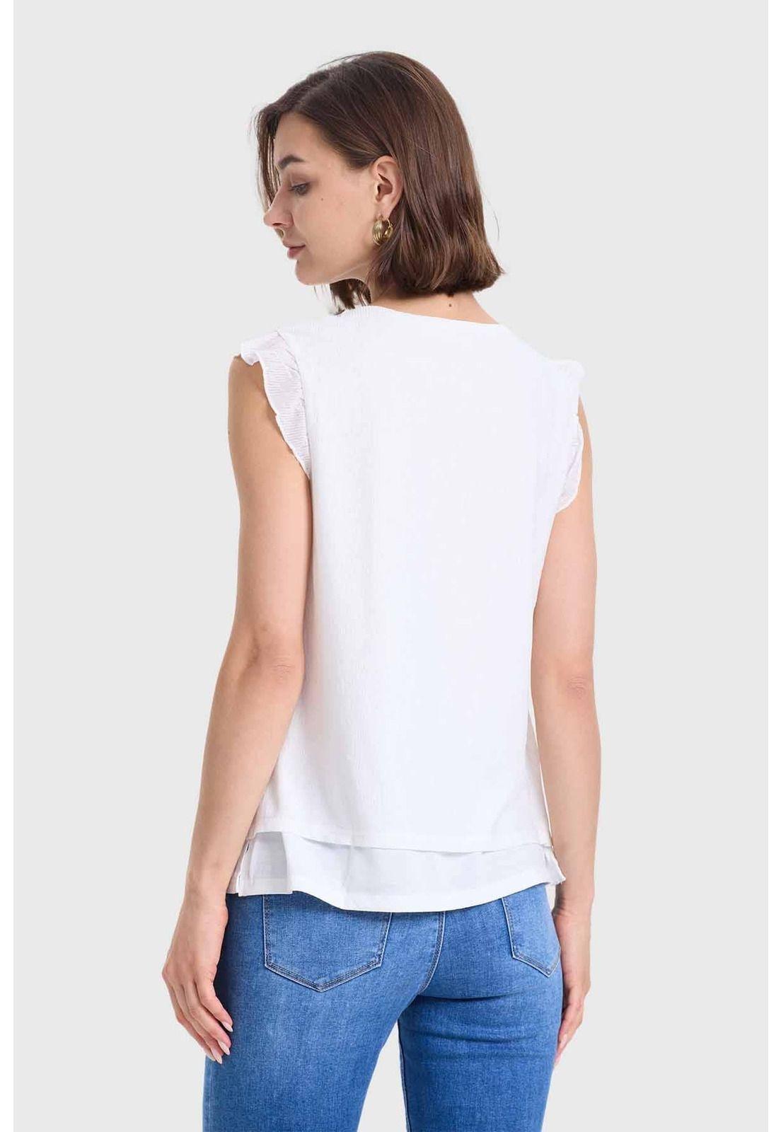 Polera Mujer Doble Capa Y Pinza Crudo-2