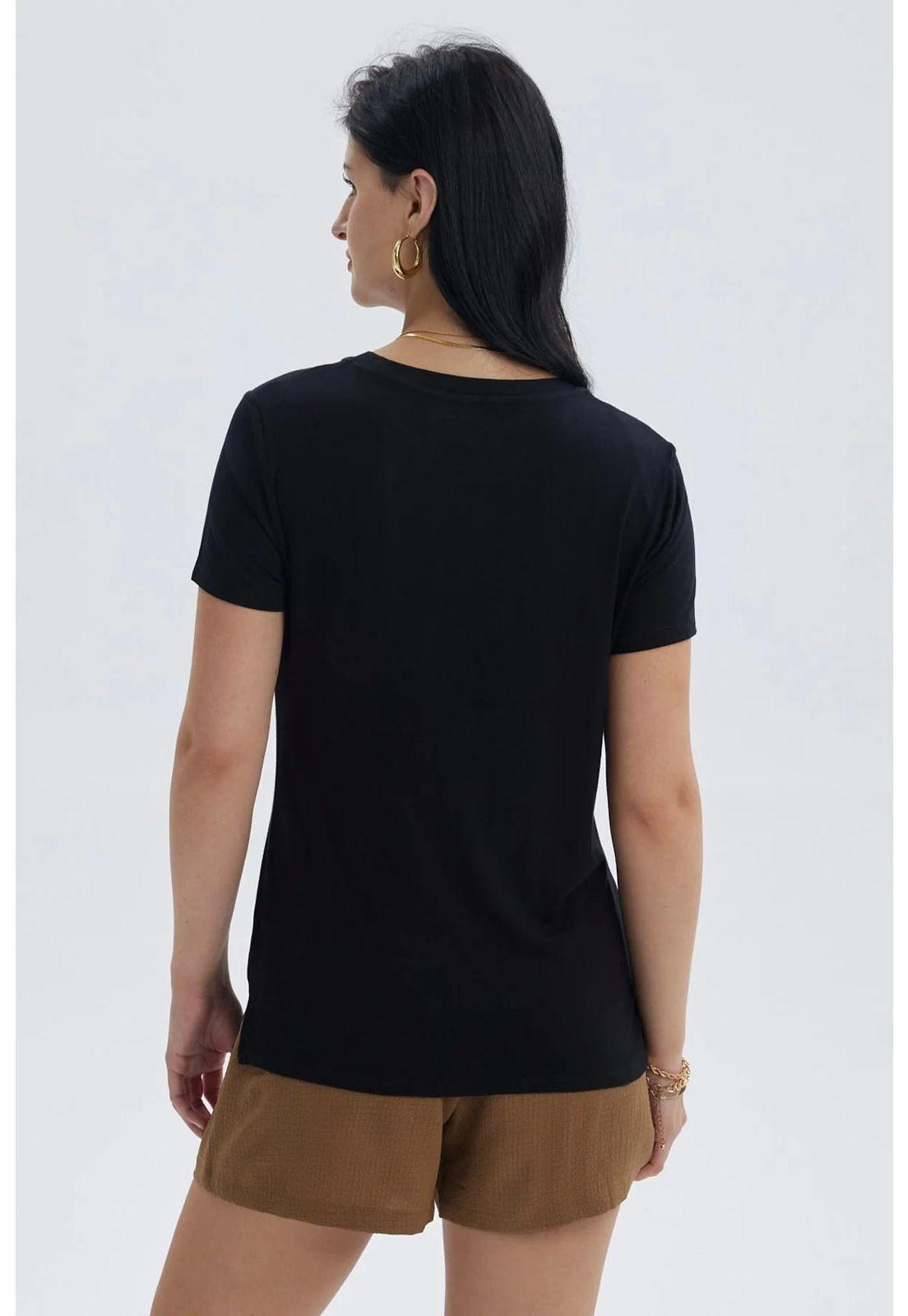 Polera Mujer Print Negro - VI-2