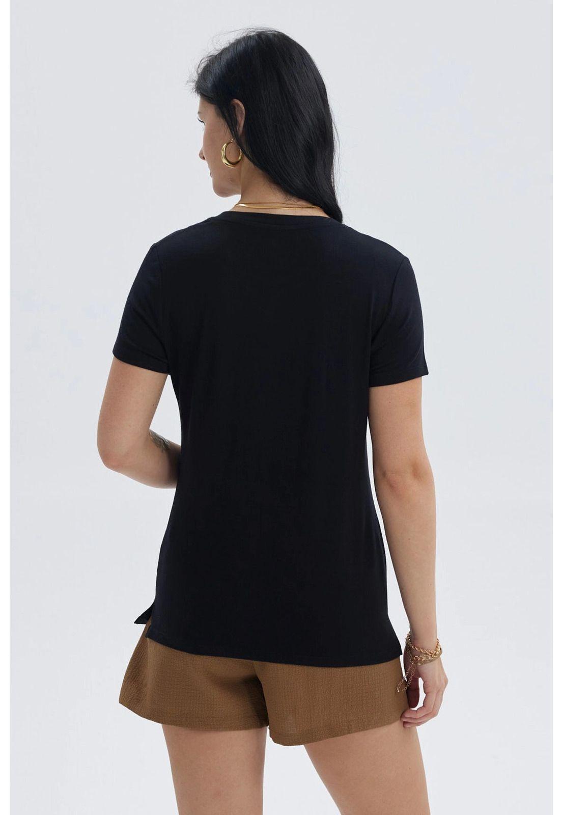 Polera Mujer Print Negro - VI-6