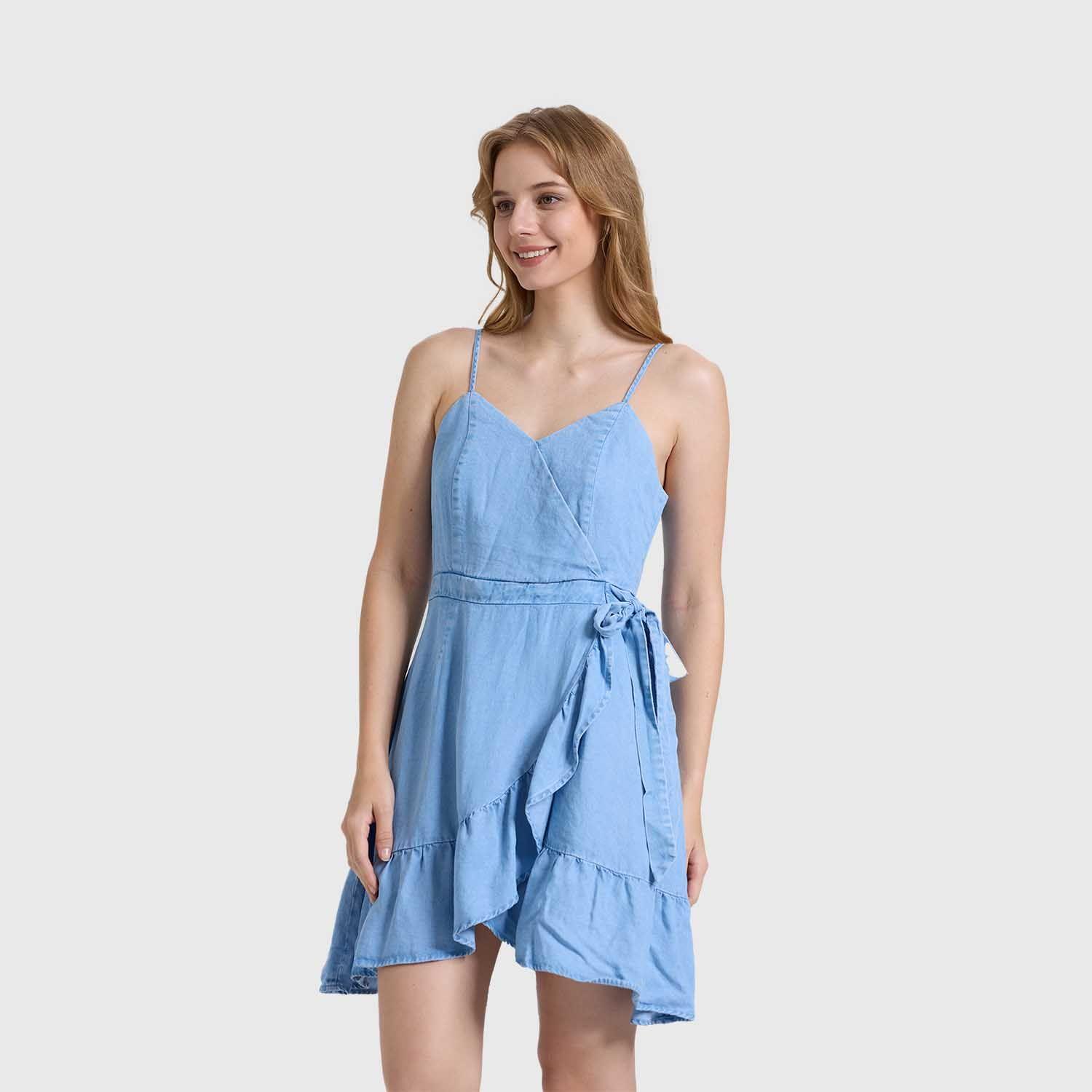 Vestido Mujer Largo Azul Claro Fashions Park-1