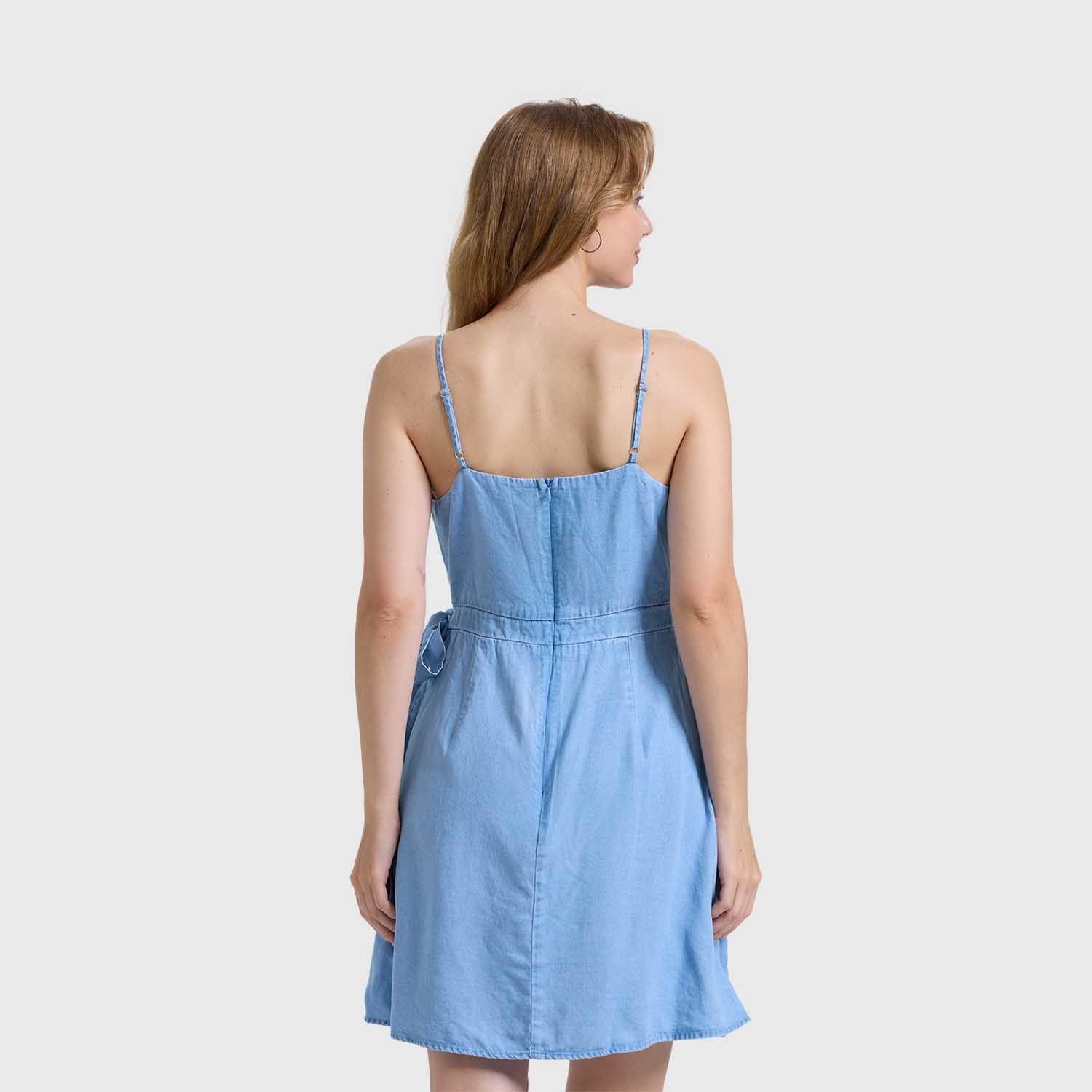 Vestido Mujer Largo Azul Claro Fashions Park-2