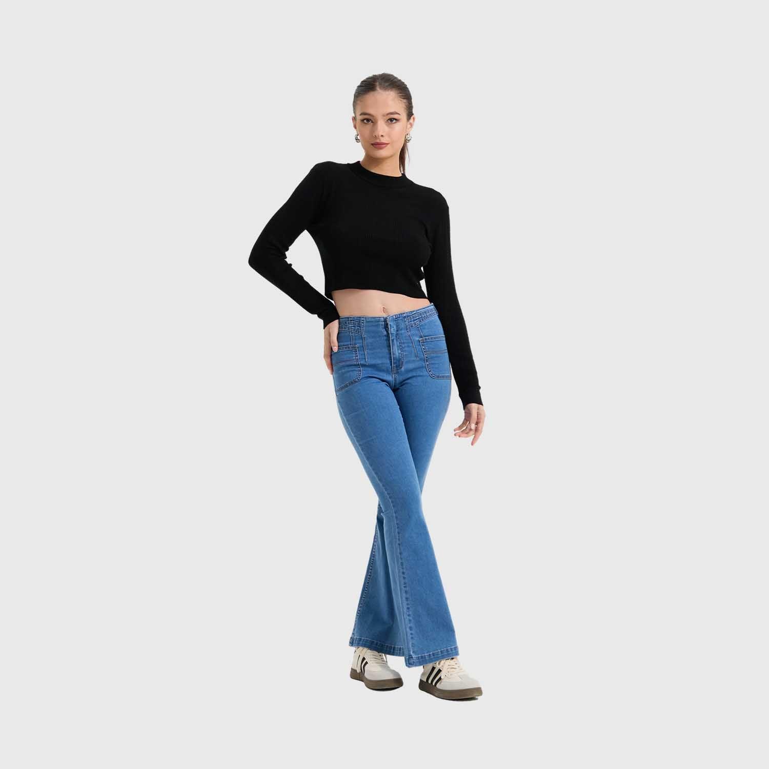 Sweater Mujer Aplicación Colores Negro Fashion's Park-3