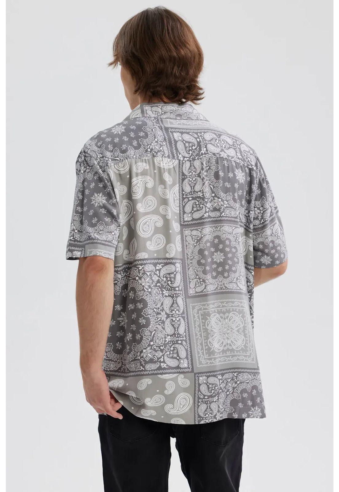 Camisa Hombre Full Rapport Banda Gris-2