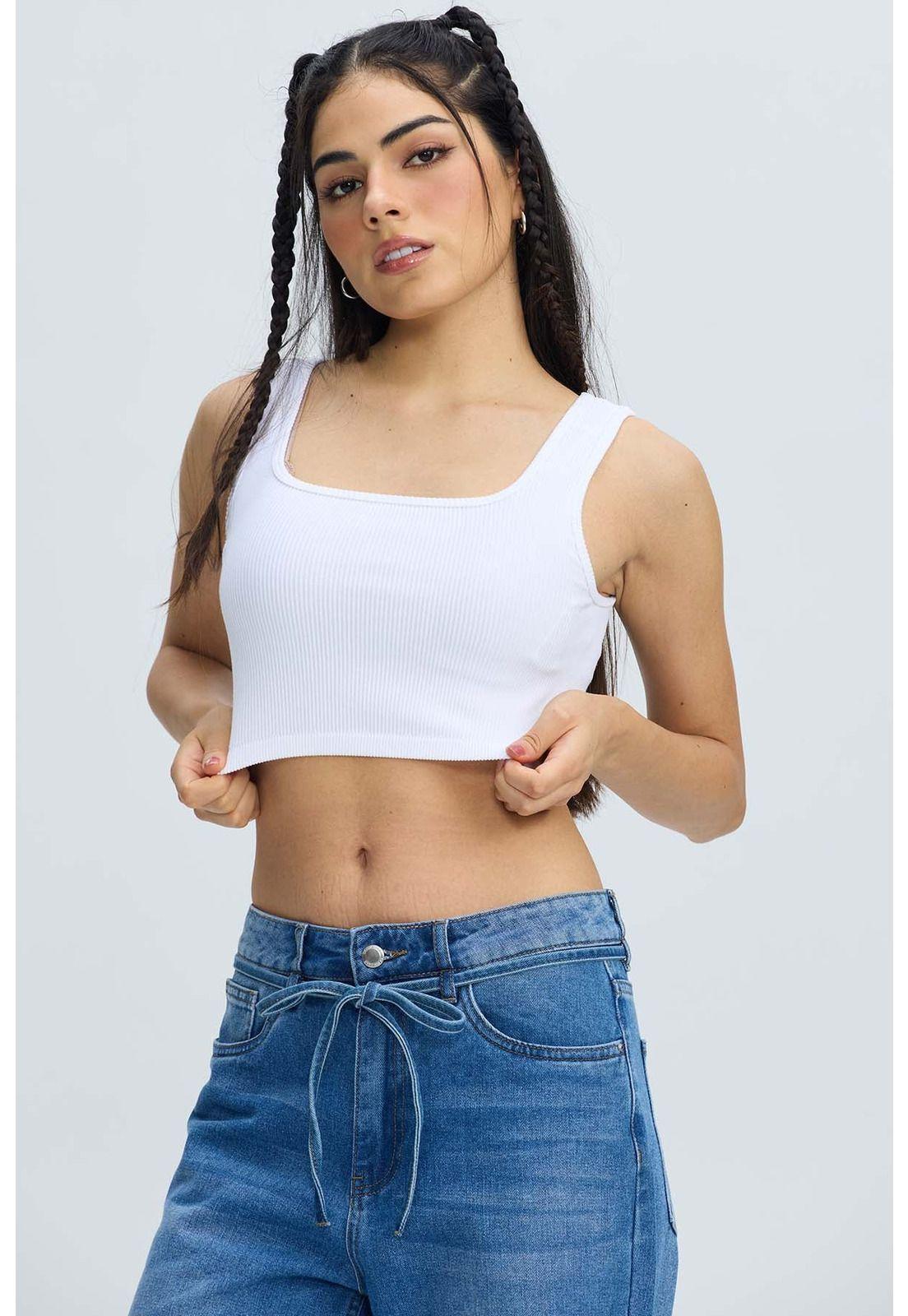 Peto Mujer Seamless Blanco-0