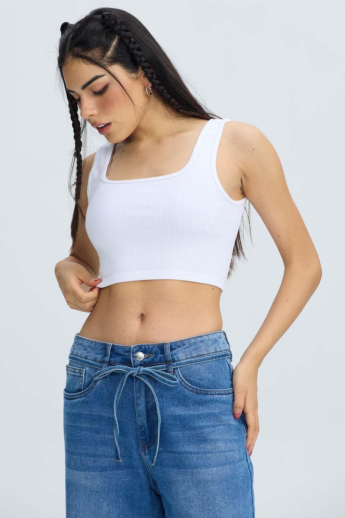 Peto Mujer Seamless Blanco-2