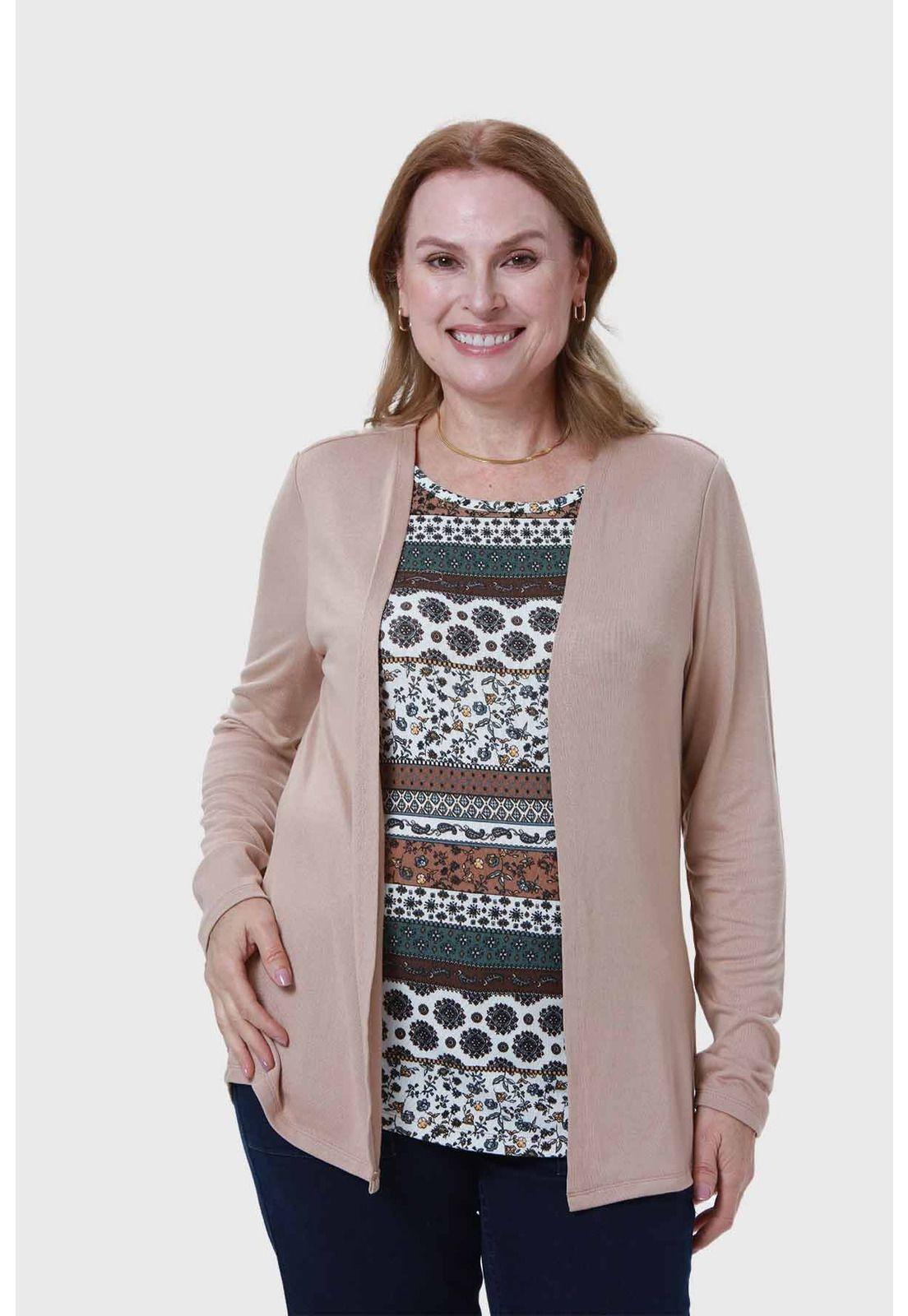 Sweater Mujer Estampado Beige-0