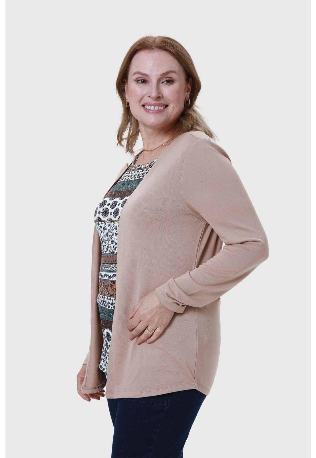 Sweater Mujer Estampado Beige-1