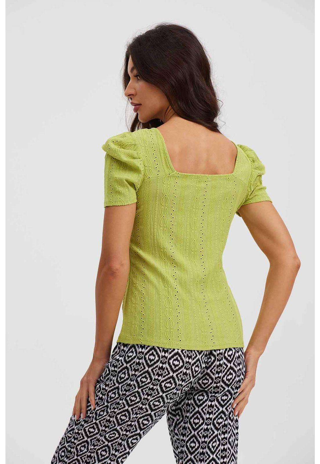 Polera Mujer Escote Corazón Verde - ll-2