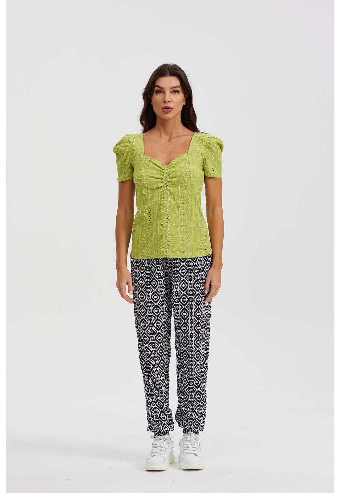 Polera Mujer Escote Corazón Verde - ll-3