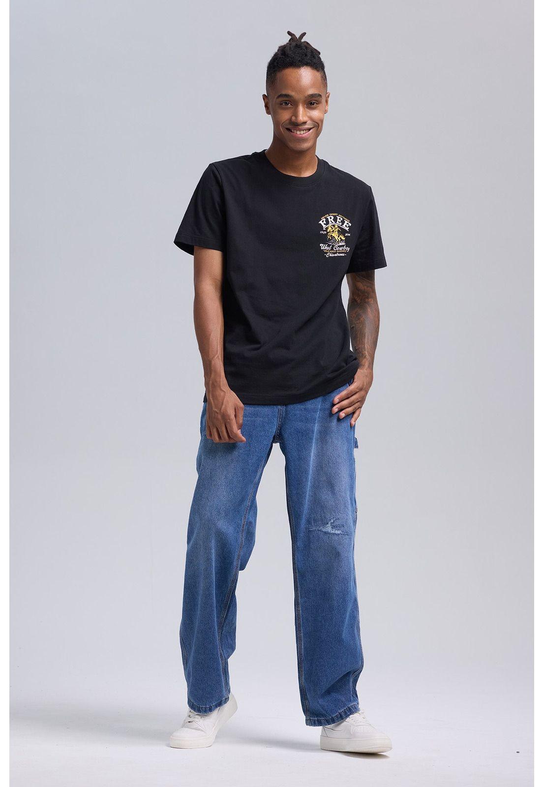 Jeans Hombre Baggy Rotura Azul Claro-3