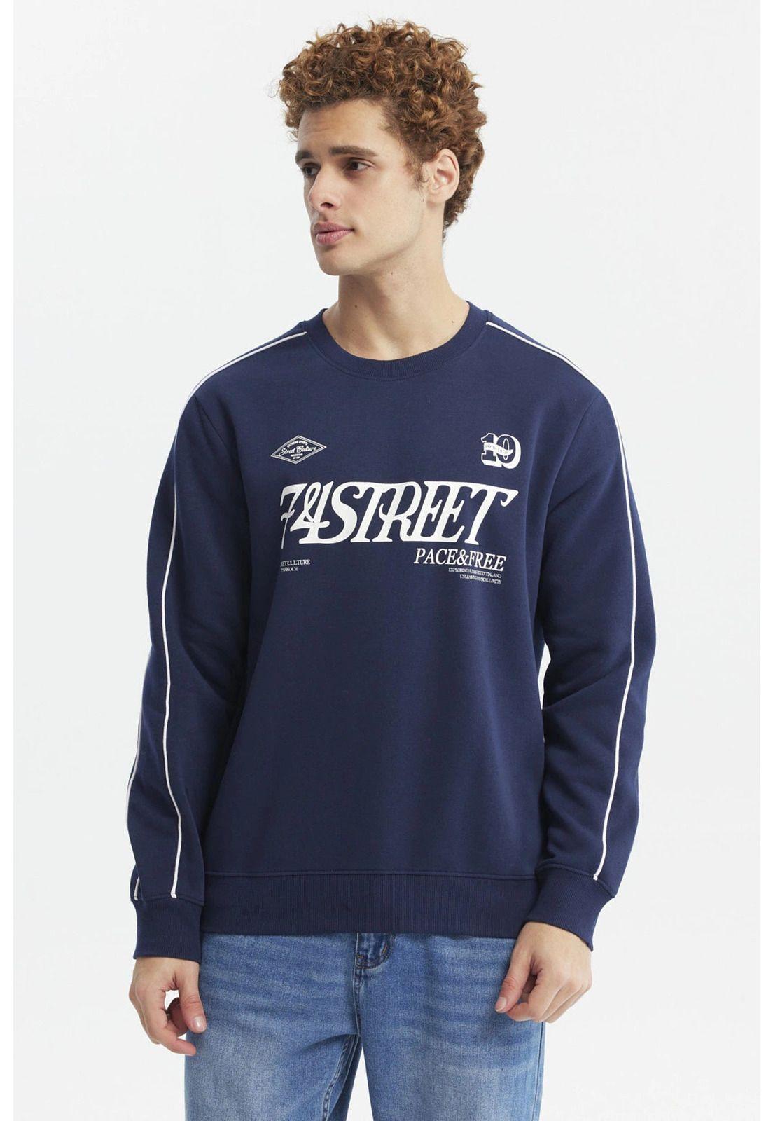 Polerón Hombre Oversize Azul-0