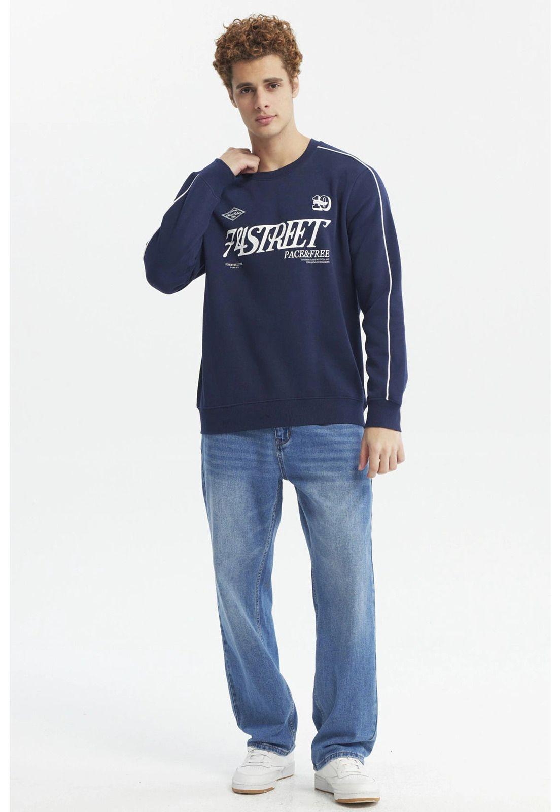 Polerón Hombre Oversize Azul-3