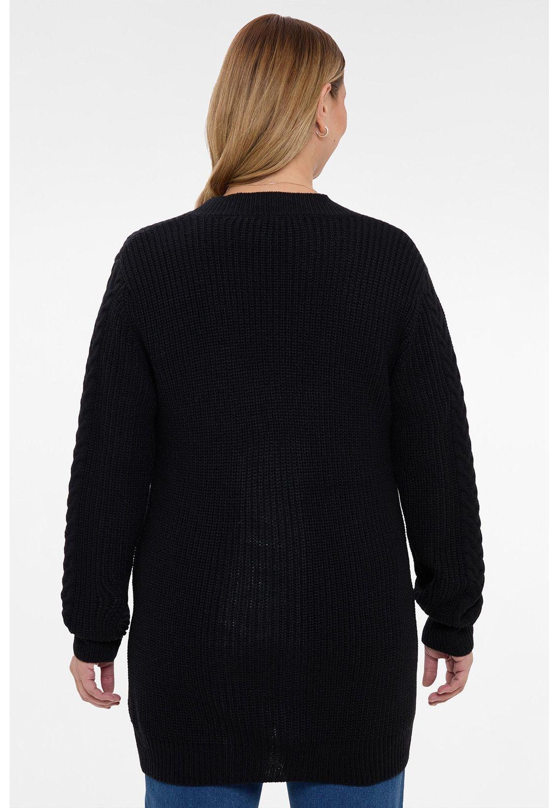 Chaleco Mujer Acanalado Negro I-2