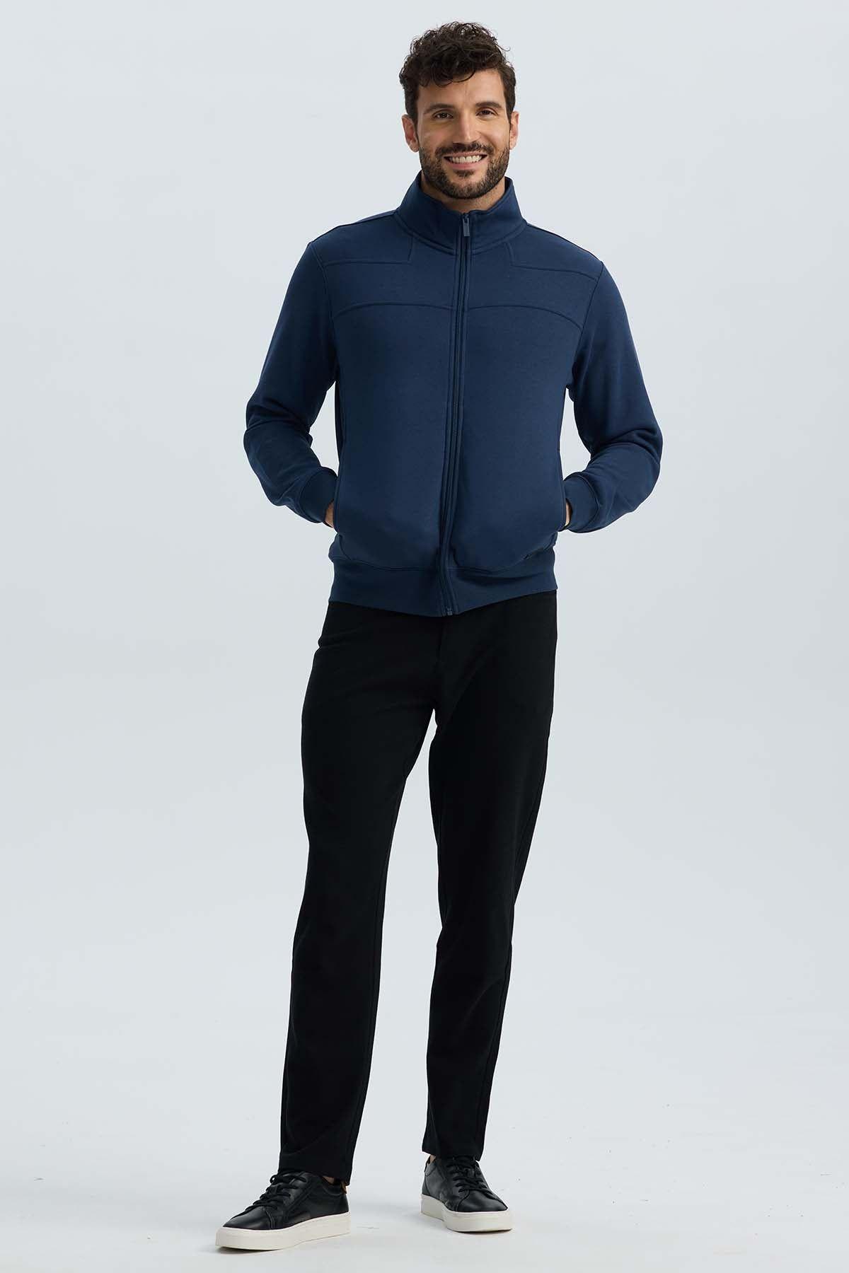 Polerón Hombre Full Zipper Azul-3