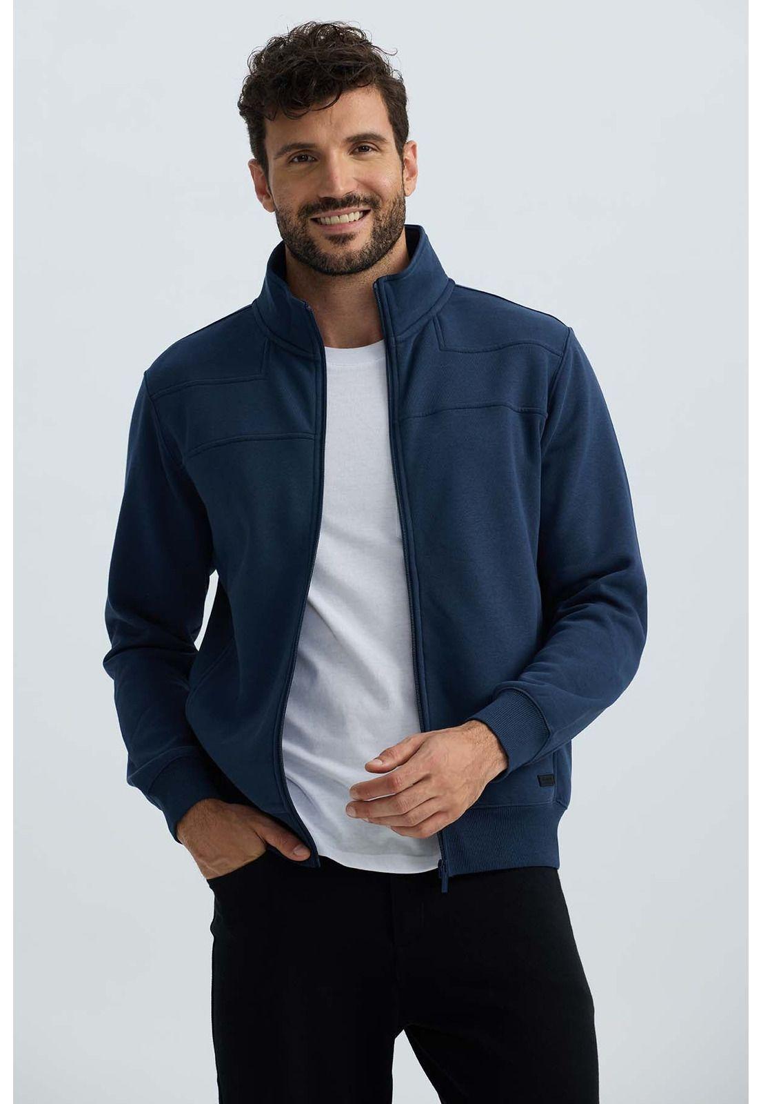 Polerón Hombre Full Zipper Azul - ll-0