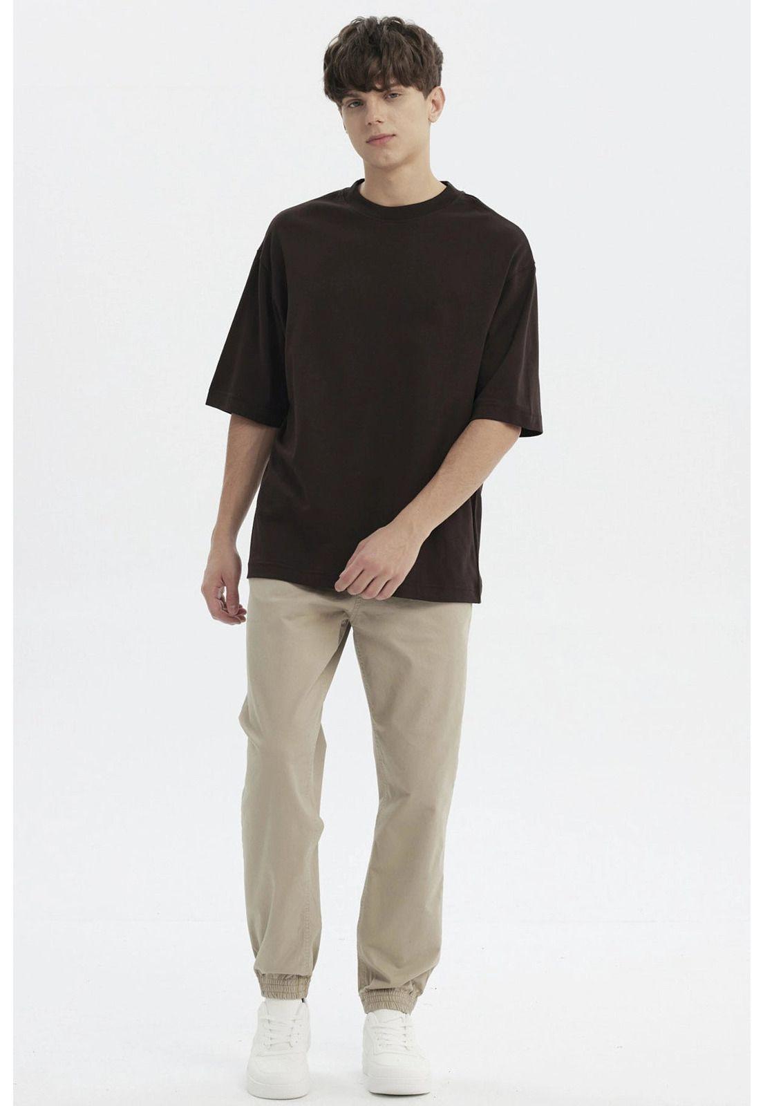 Polera Hombre Overside Fit Chocolate-3