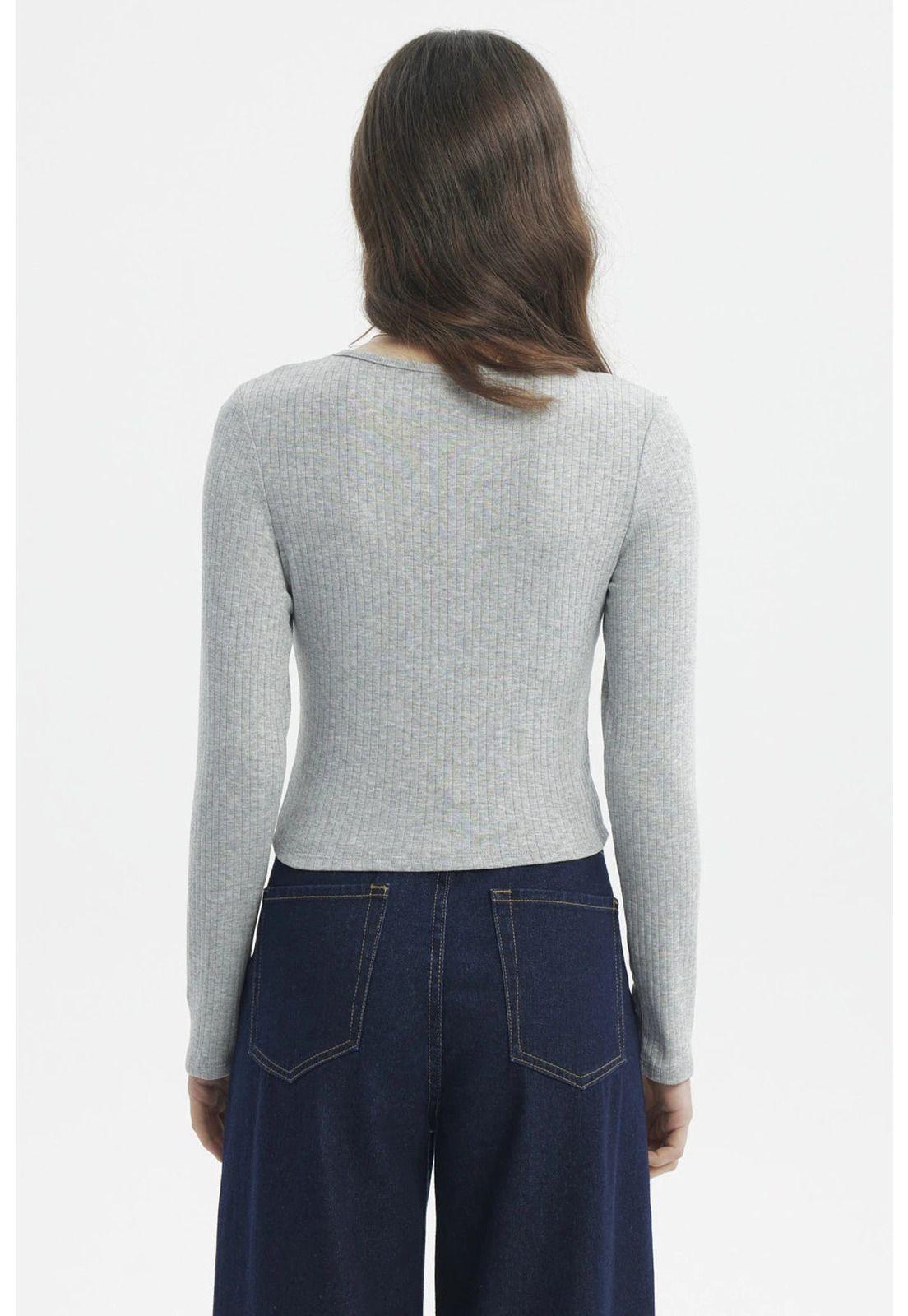 Polera Mujer Rib Gris Melange-2