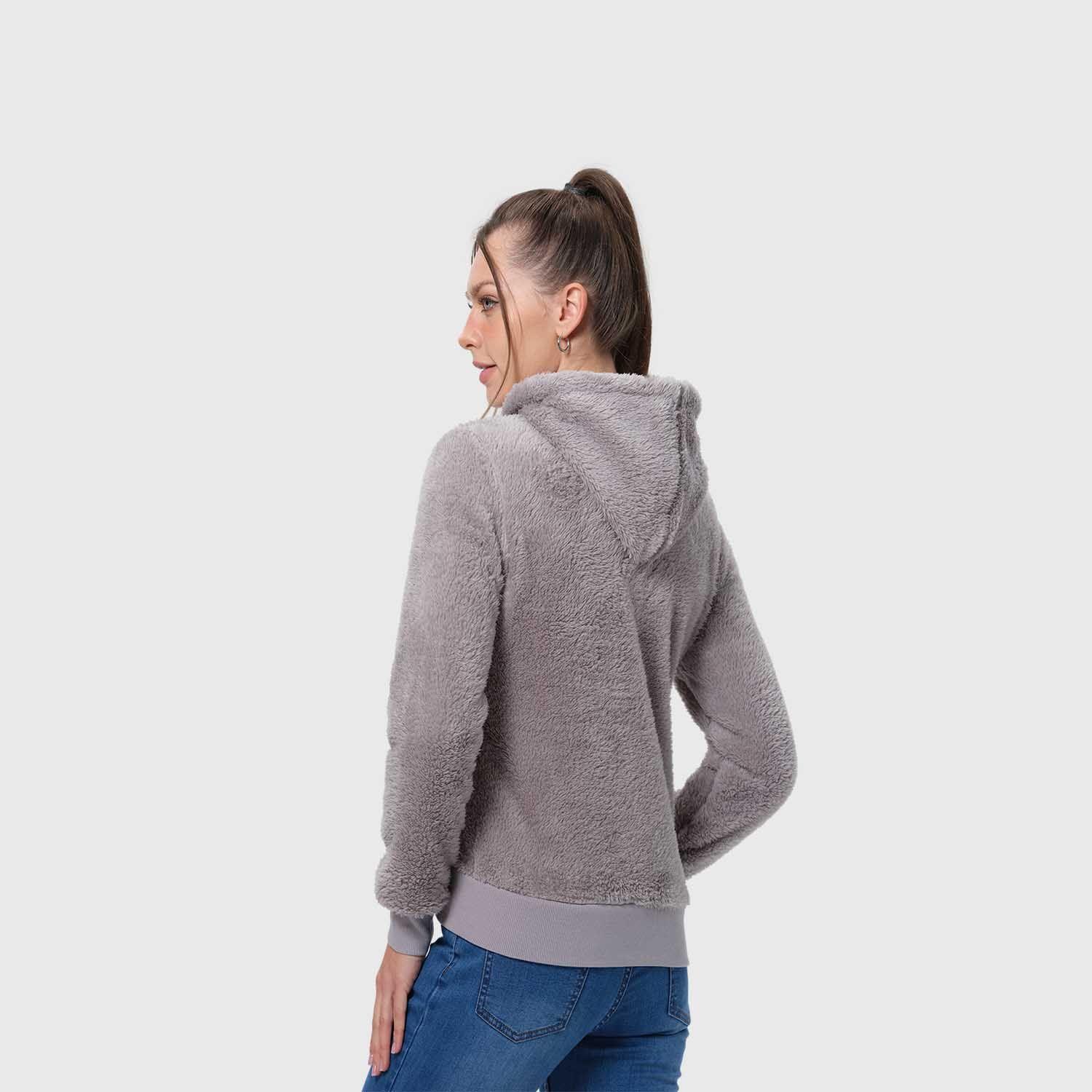 Polar Mujer Peludo Gris-2