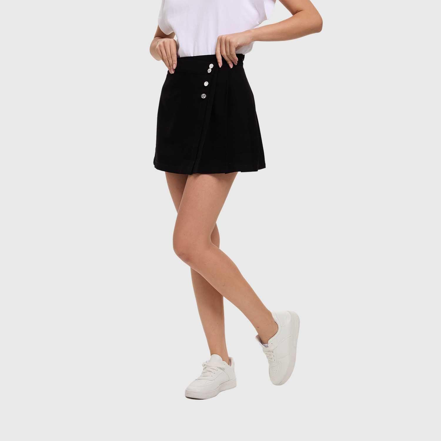Short Mujer Falda Sastre Negro Fashion's Park-1