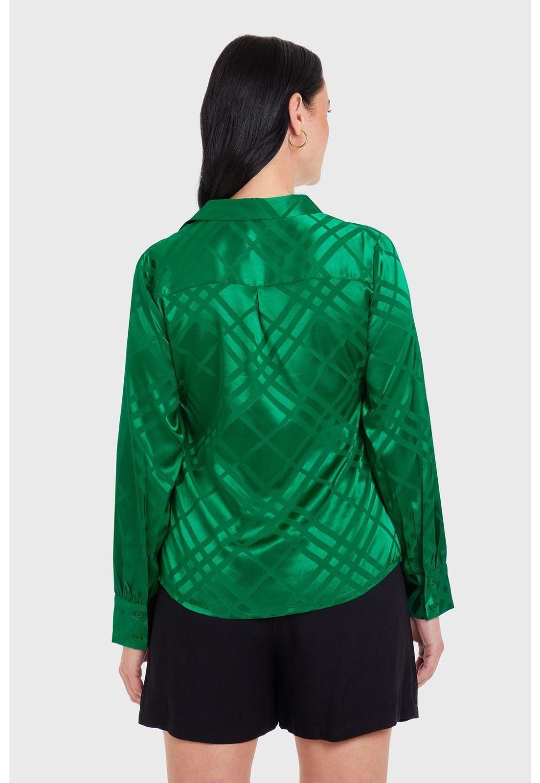 Blusa Mujer Con Textura Verde-2