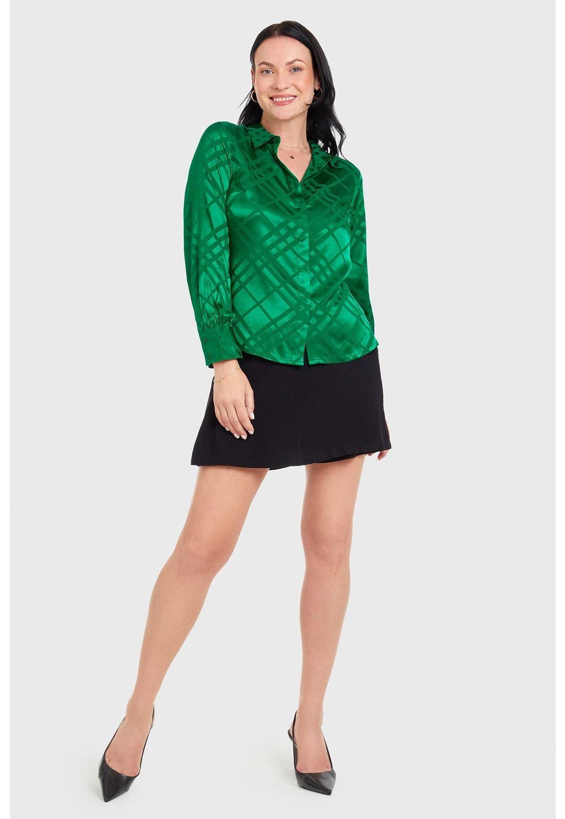Blusa Mujer Con Textura Verde-3