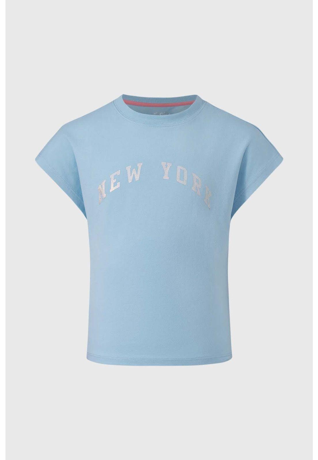 Polera Niña Con Celeste-0