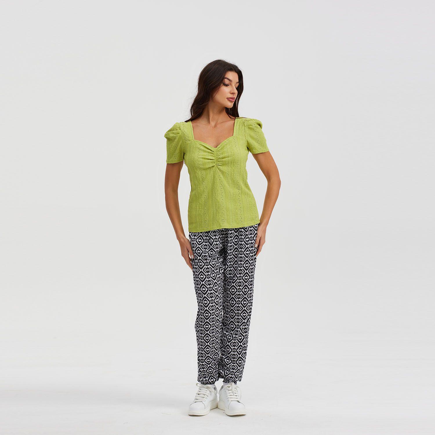 Pantalón Bombacho Puño Elástico Negro Mujer-3