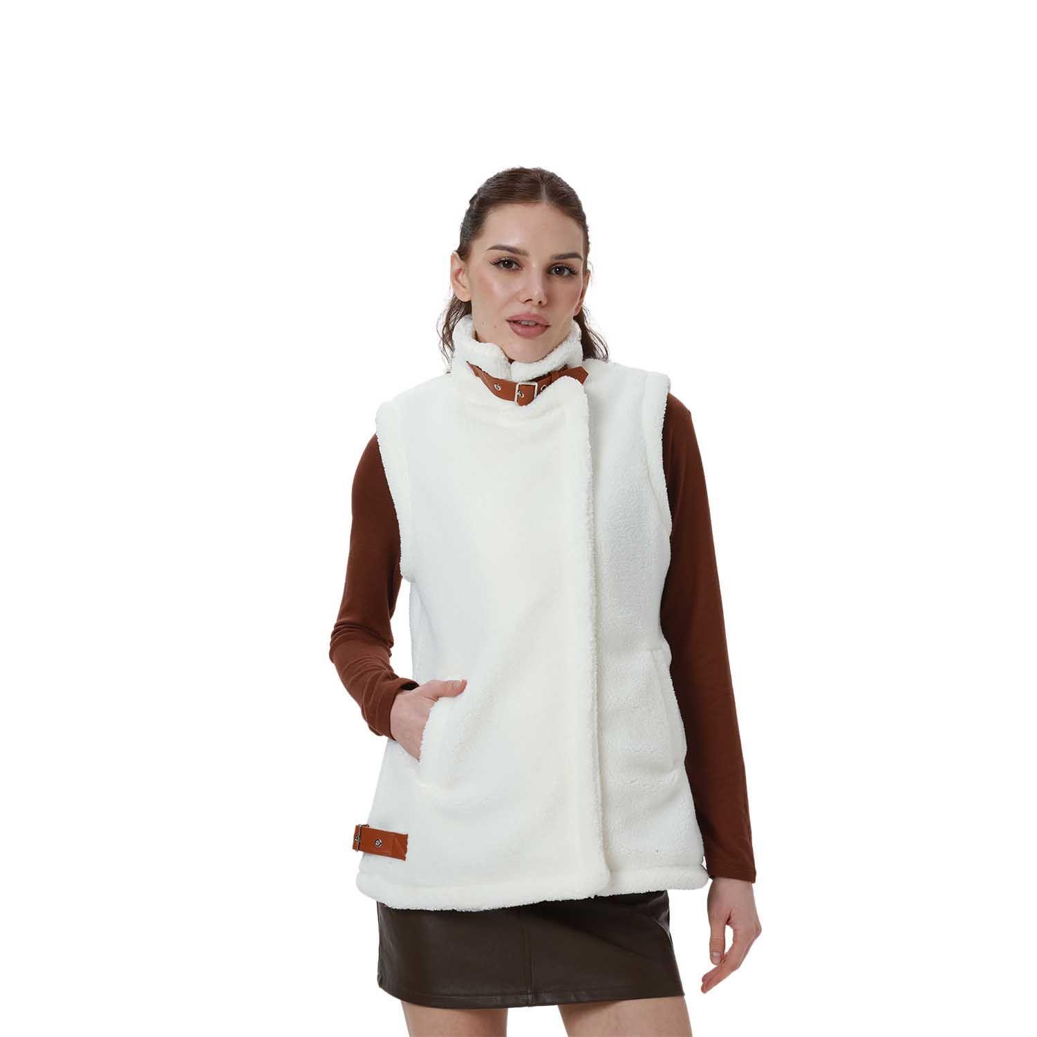 Polar Mujer Corderito Hebilla Crudo-0