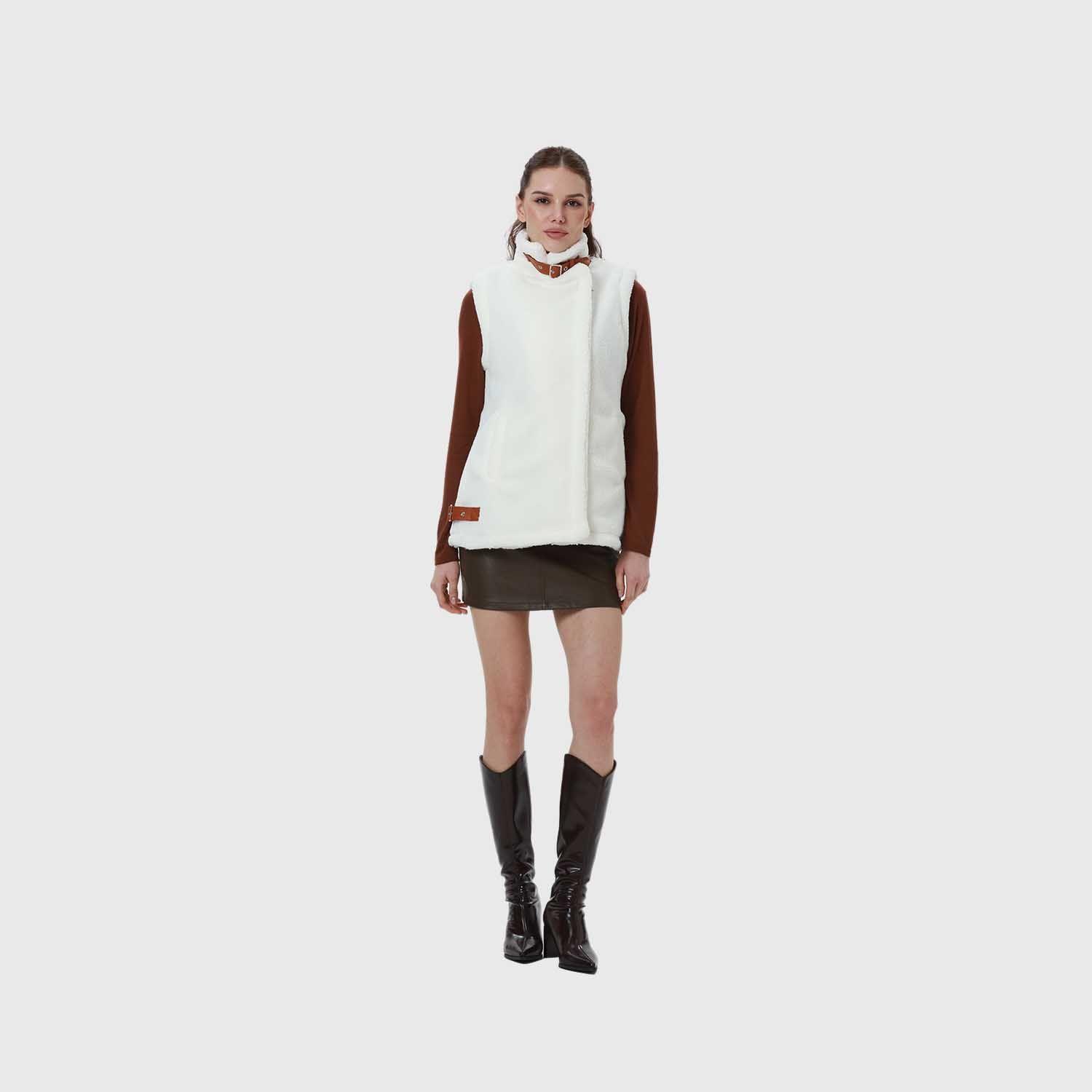 Polar Mujer Corderito Hebilla Crudo-6