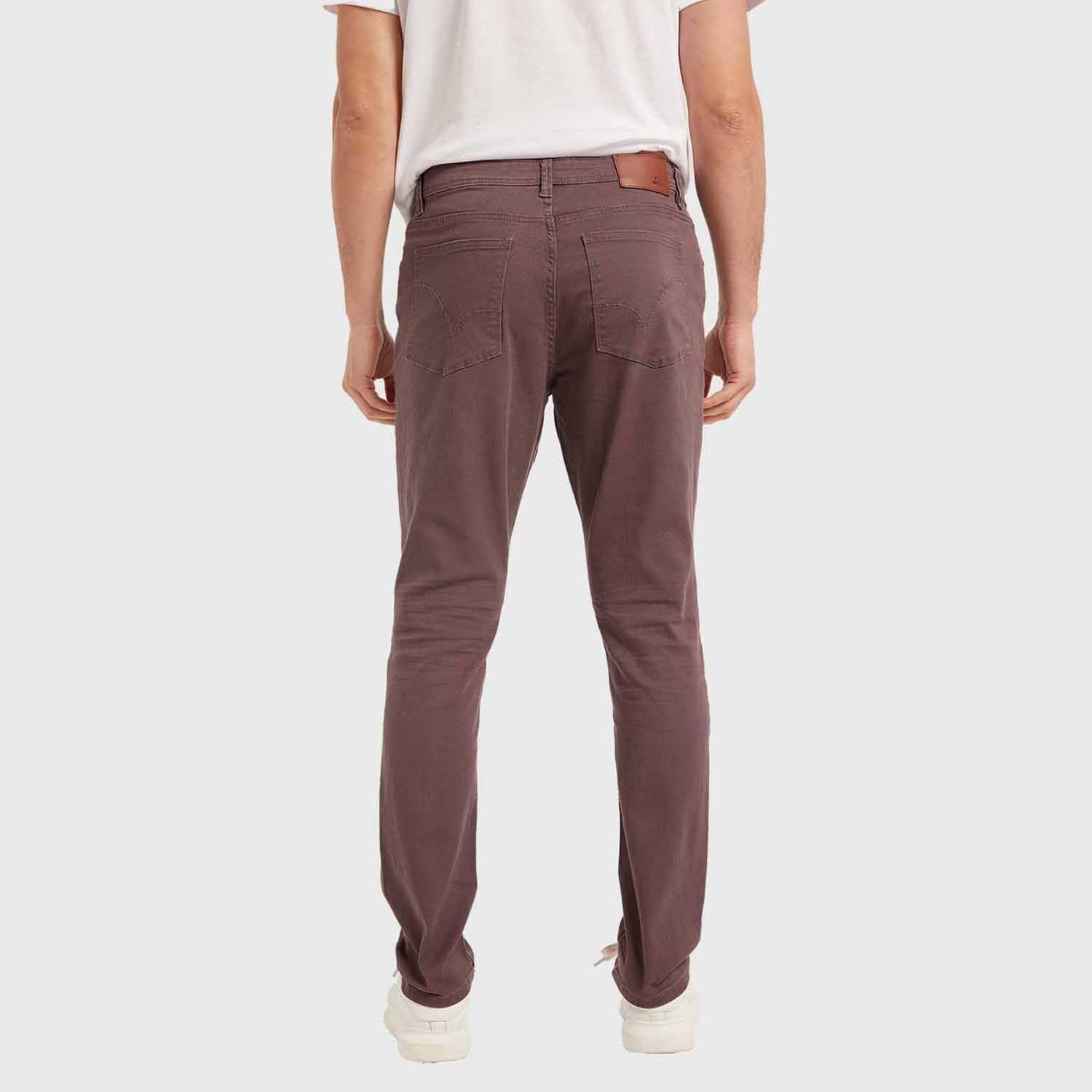 Jeans Hombre Slim Color Berenjena Claro-2