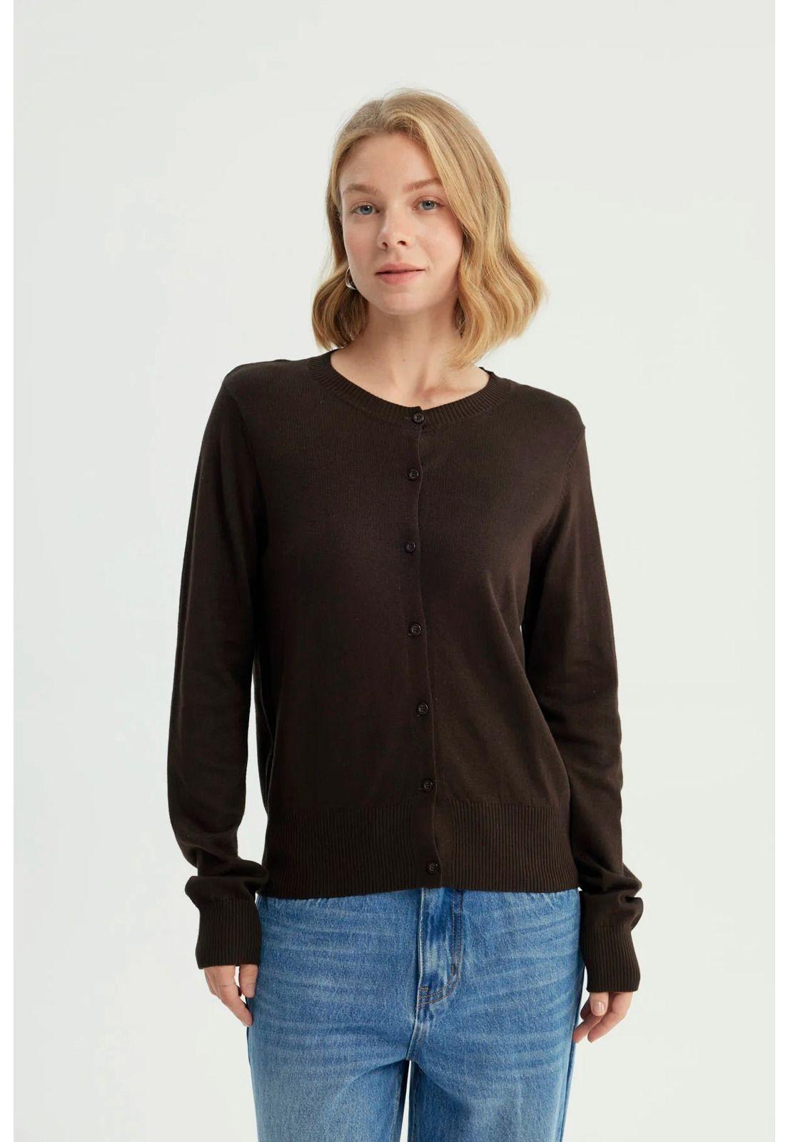 Sweater Mujer Regular Chocolate-0