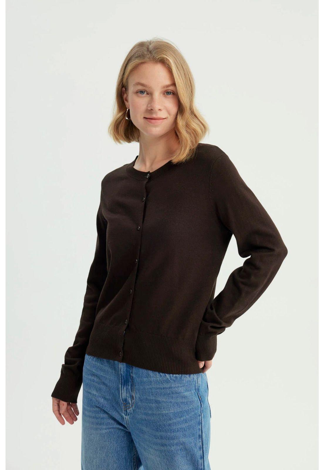 Sweater Mujer Regular Chocolate-1