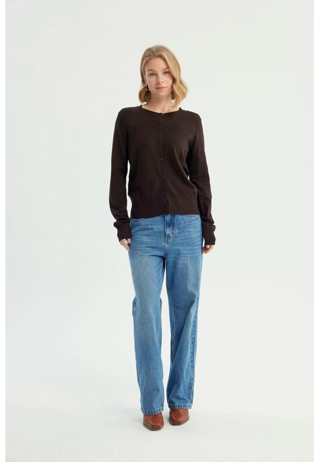 Sweater Mujer Regular Chocolate-3