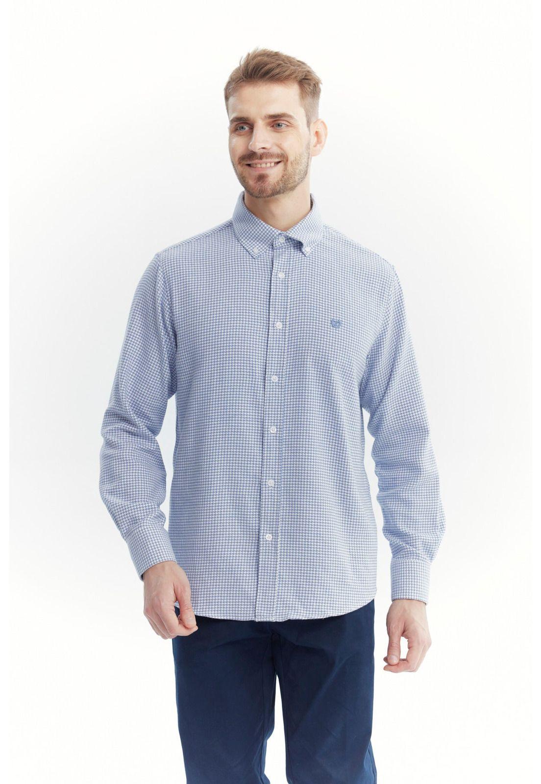 Camisa Hombre Slim Azul - ll-0