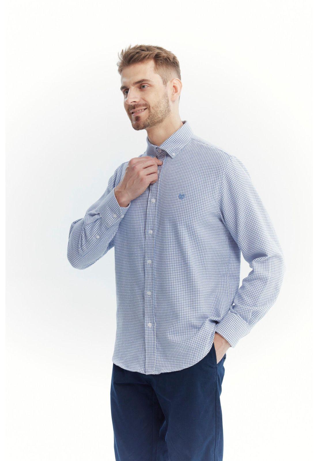Camisa Hombre Slim Azul - ll-1