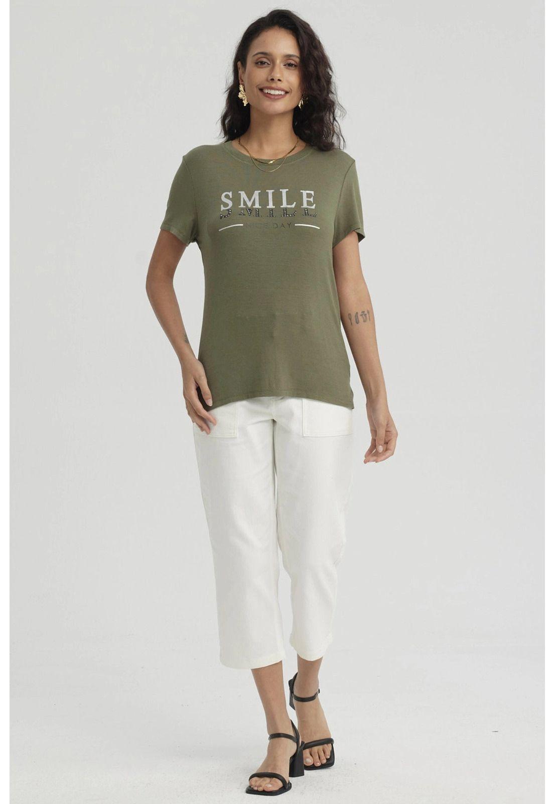 Polera Mujer Print Verde Musgo-7